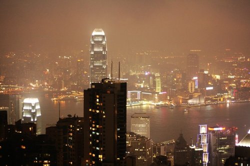 香港-太平山觀維多利亞港夜景