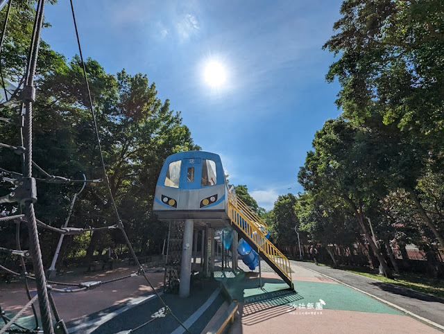 新北親子景點林口樂活公園捷運主題公園，4米高「車廂溜滑梯」超刺激