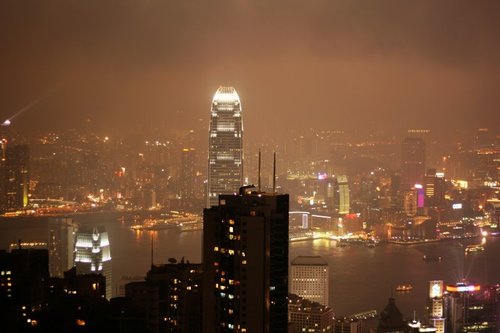 香港-太平山觀維多利亞港夜景