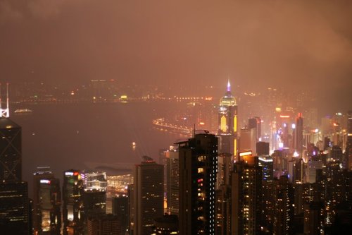 香港-太平山觀維多利亞港夜景