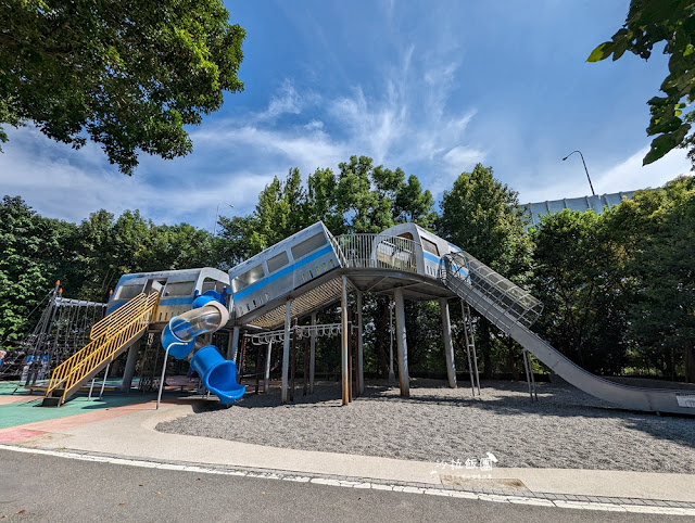 新北親子景點林口樂活公園捷運主題公園，4米高「車廂溜滑梯」超刺激